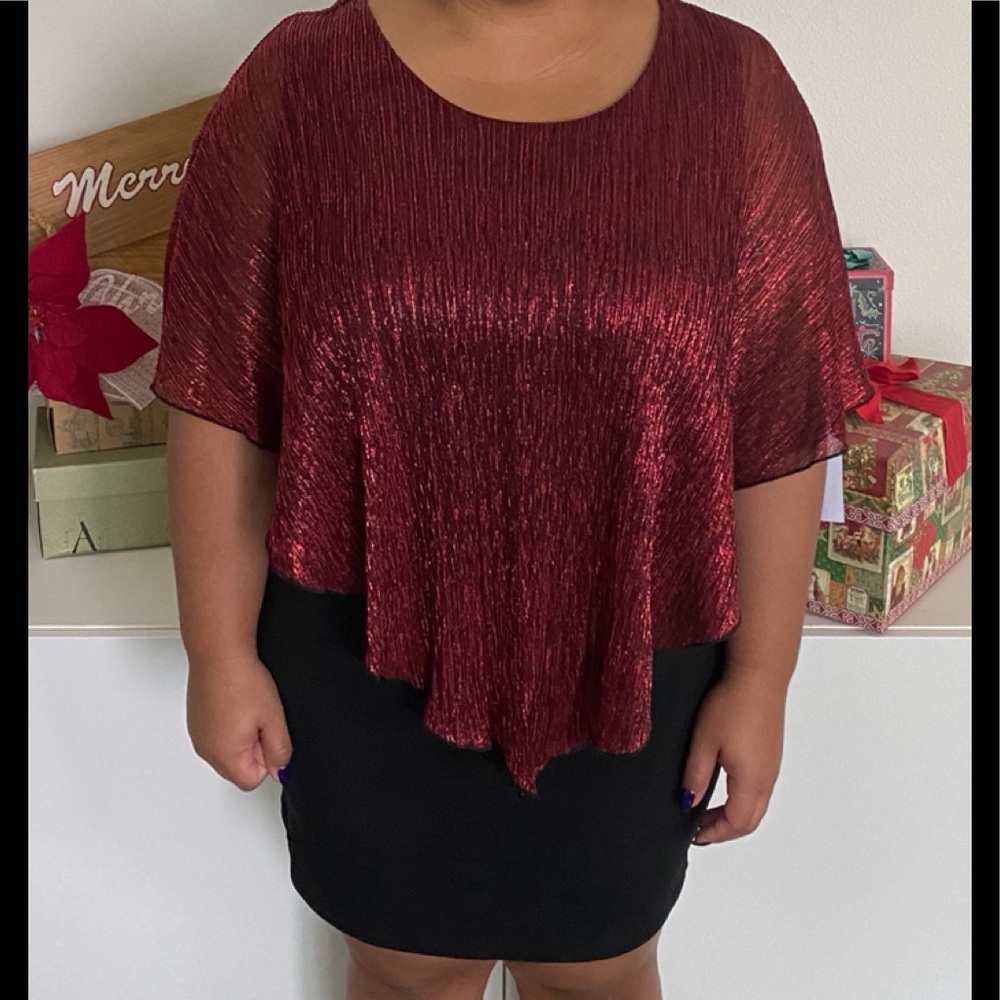 Red and Black Evening Sequins Dress